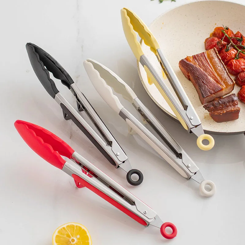 Hi Tech Kitchen Accessories - 10-inch gıda maşası silikon kaymaz pişirme
