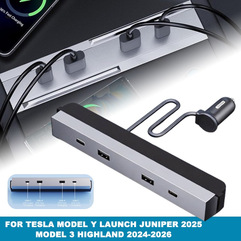 Type C Multiport Adapter - Merkez Konsol Araç Adaptörü Çoklu Port