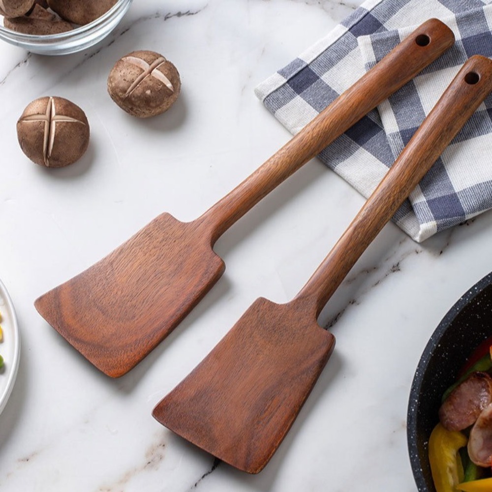 Hi Tech Kitchen Accessories - 34 cm katı ahşap pişirme Spatula