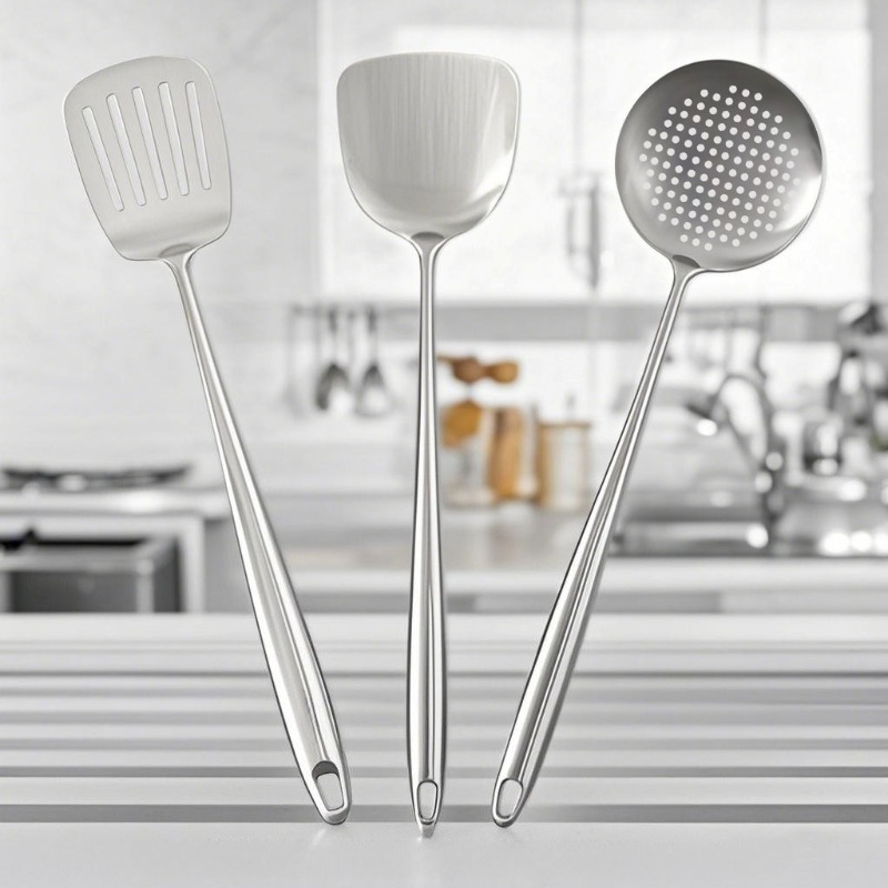 Hi Tech Kitchen Accessories - Gıda sınıfı paslanmaz çelik wok spatulası,
